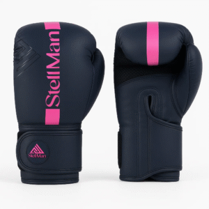 Matte Black & Pink Boxing Gloves