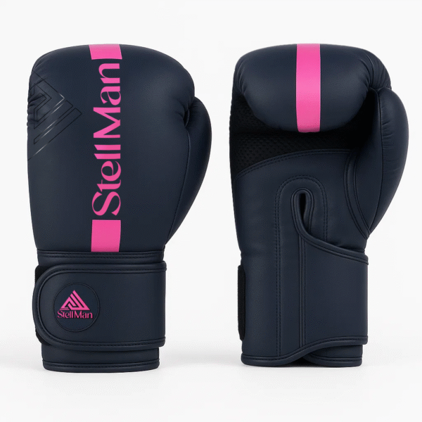 Matte Black & Pink Boxing Gloves
