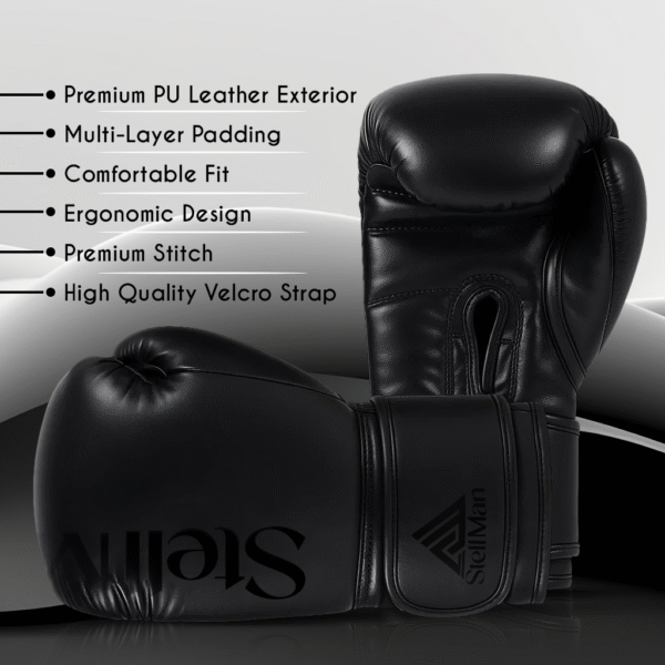 Boxing Gloves Sleek Black - Image 4