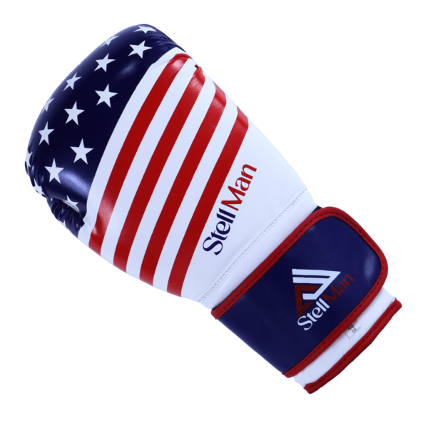 White & U.S. Flag Boxing Gloves - Image 4