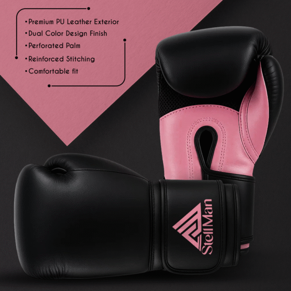 Boxing Gloves - Black & Light Pink - Image 4