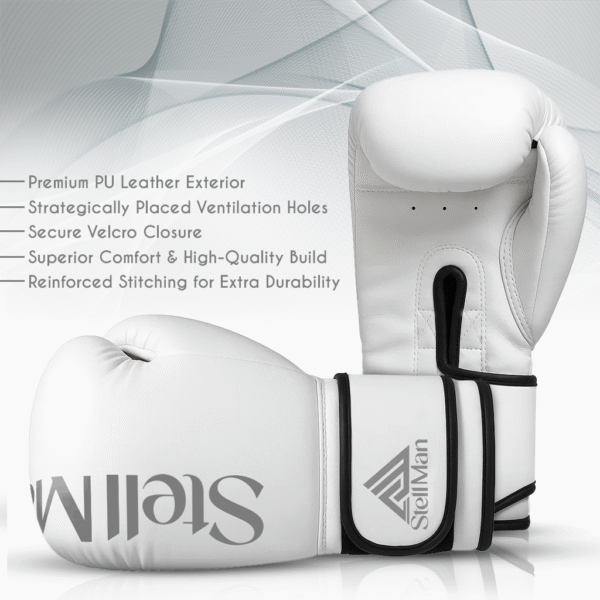 Boxing Gloves - White/Grey - Image 4
