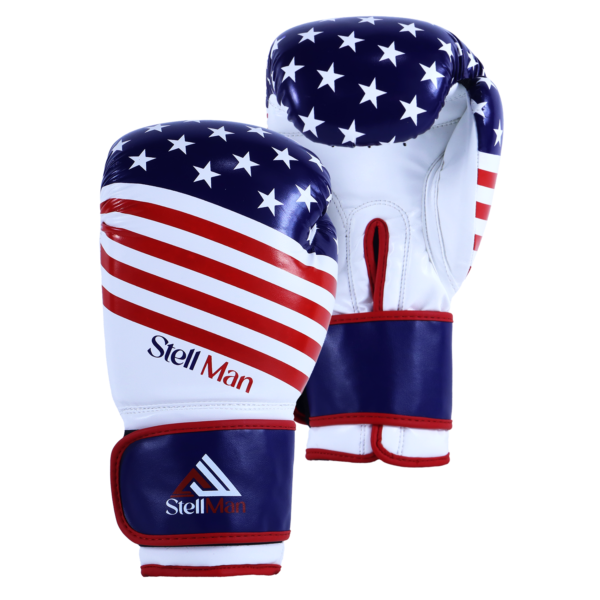 White & U.S. Flag Boxing Gloves